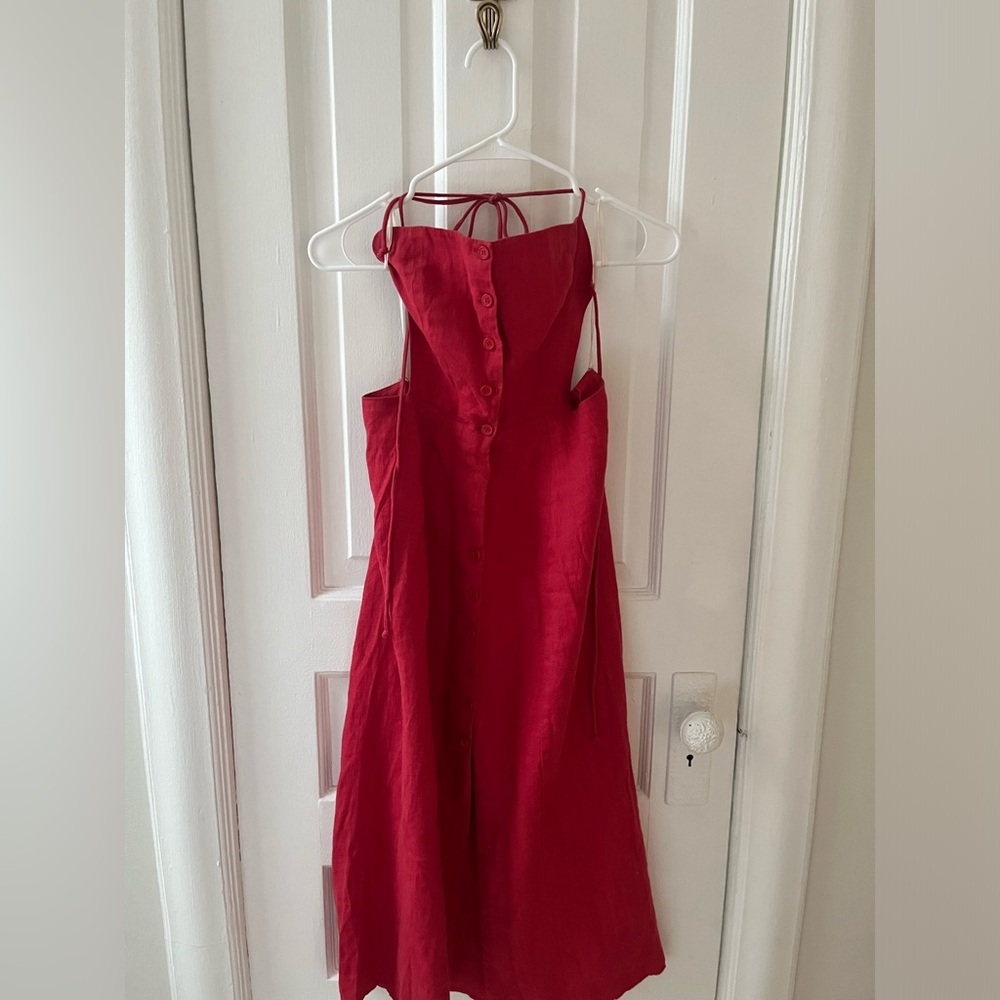 Reformation - red linen dress